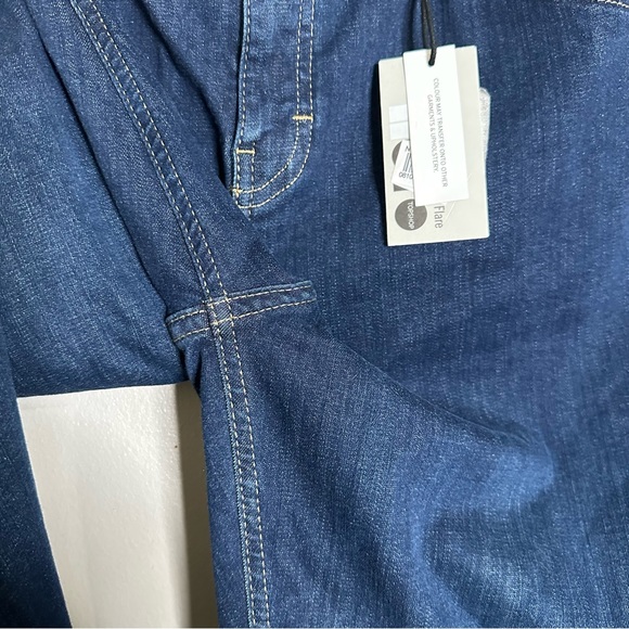 TOPSHOP MOTTO Jamie Flare High Waist Stretch Blue Jeans - Picture 4 of 15